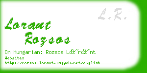 lorant rozsos business card